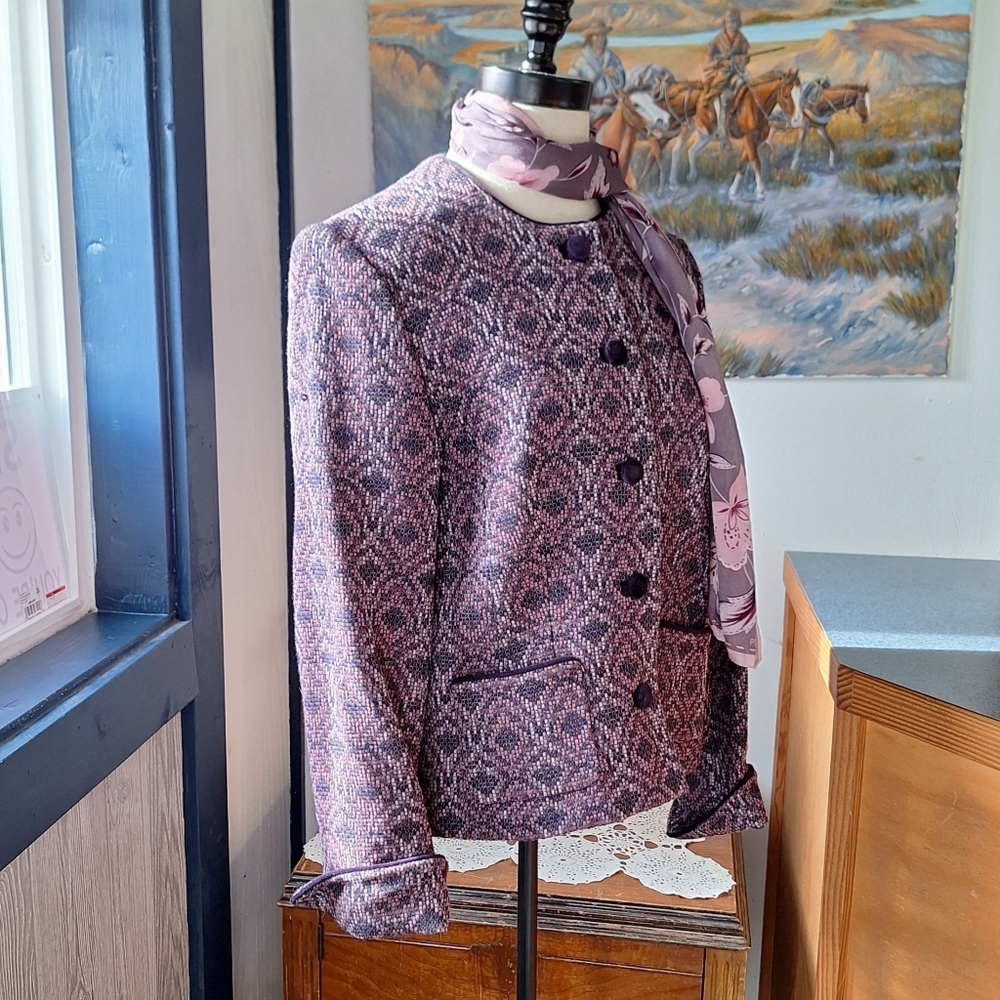 Pendelton Vintage Virgin Wool Ikat Pattern Blazer, Size 10 RN#29685 - Picture 7 of 14